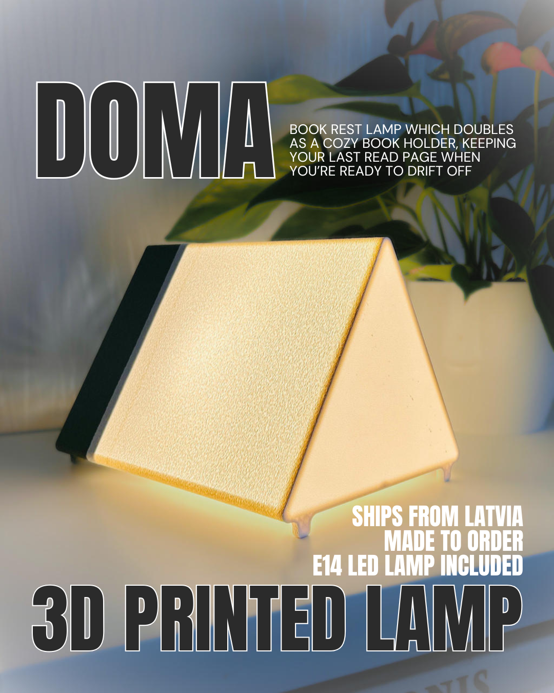 Book Rest Lamp "DOMA" – 3D printed reading light