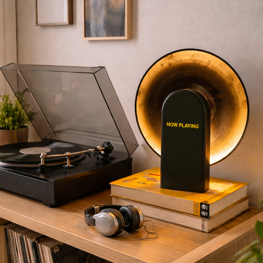 Vinyl record stand lamp MANGIJA – vinyl lover’s 3D printed lamp